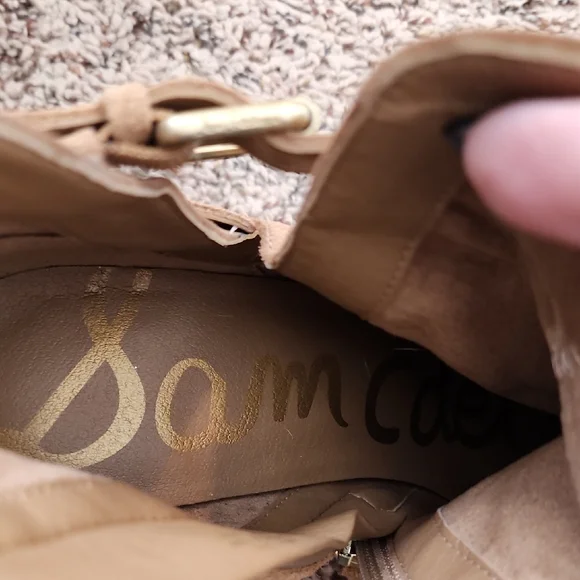 Sam Edelman Saddle Brown Maurine Suede Ankle Boots Harness Buckle